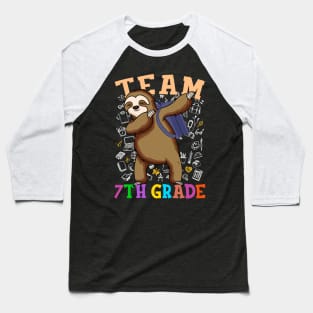 Dabbing Sloth 7th Grade Team Back To School Shirt Boys Girls Baseball T-Shirt